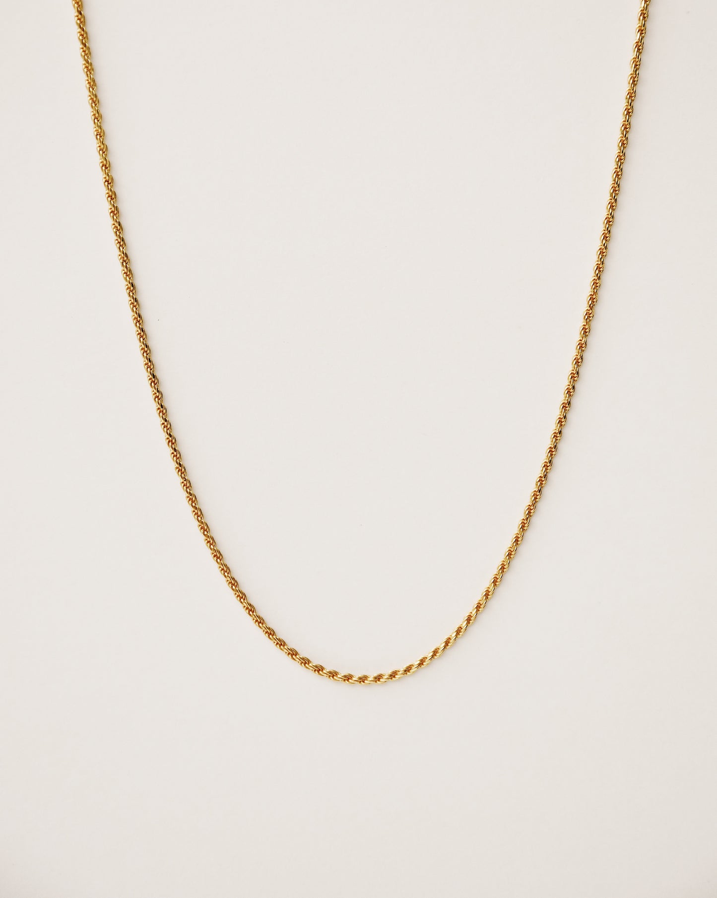 vintage inspired rope chain handcrafted from 925 sterling silver plated in 18k gold. 2020 slow fashion trend.