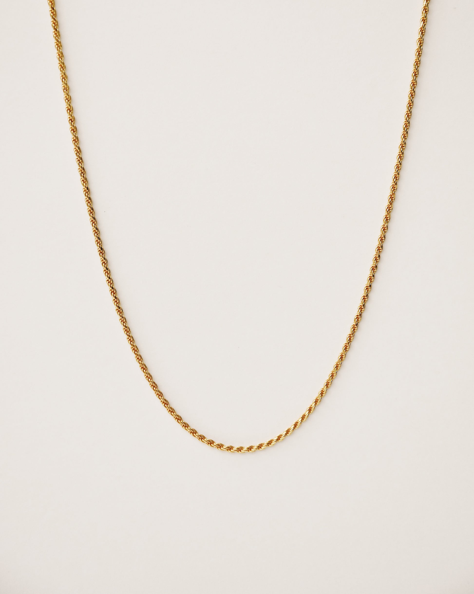 vintage inspired rope chain handcrafted from 925 sterling silver plated in 18k gold. 2020 slow fashion trend.