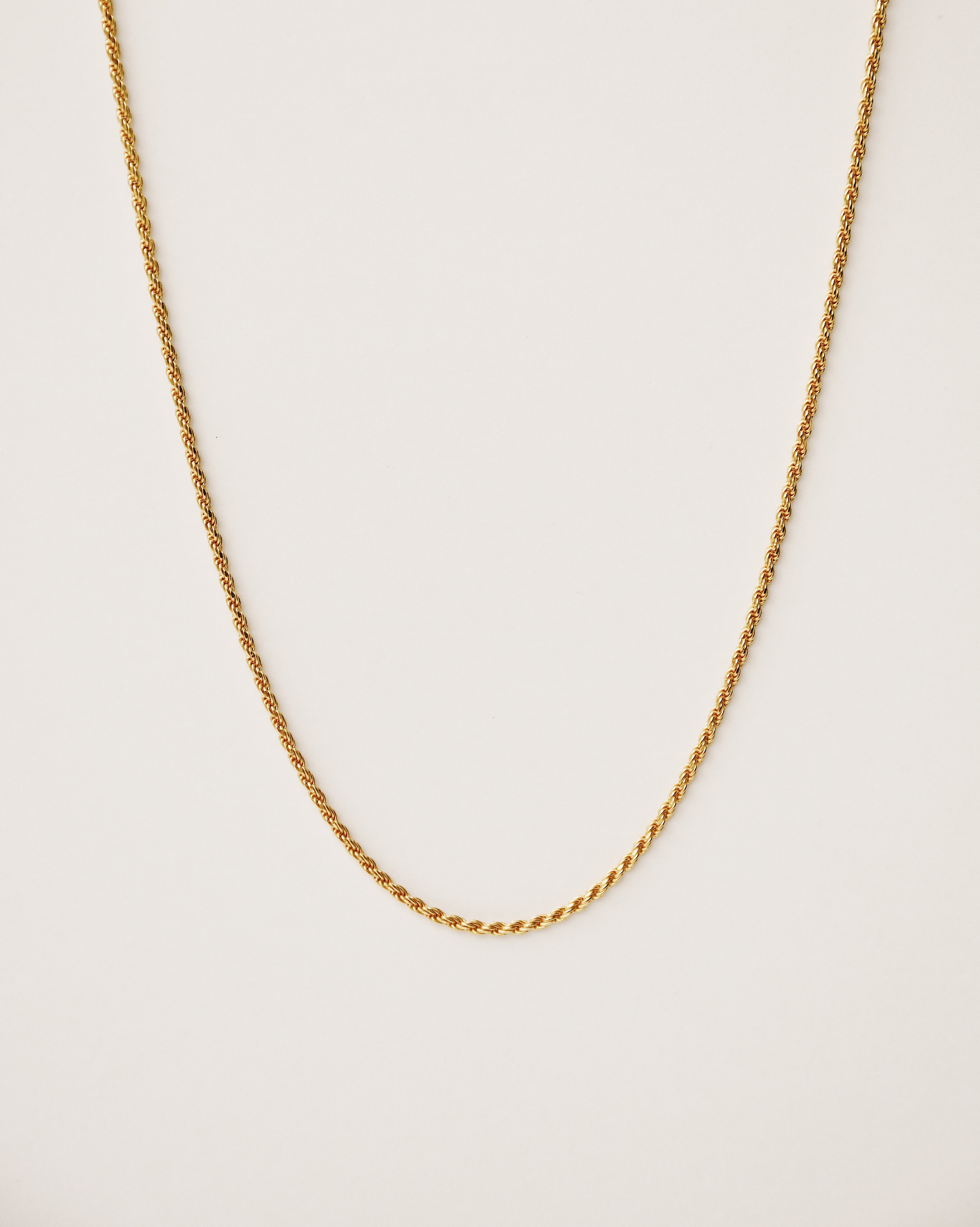 vintage inspired rope chain handcrafted from 925 sterling silver plated in 18k gold. 2020 slow fashion trend.
