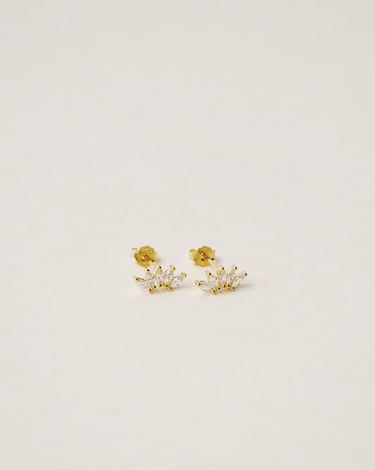 Pendientes de botón con corona de marquesa