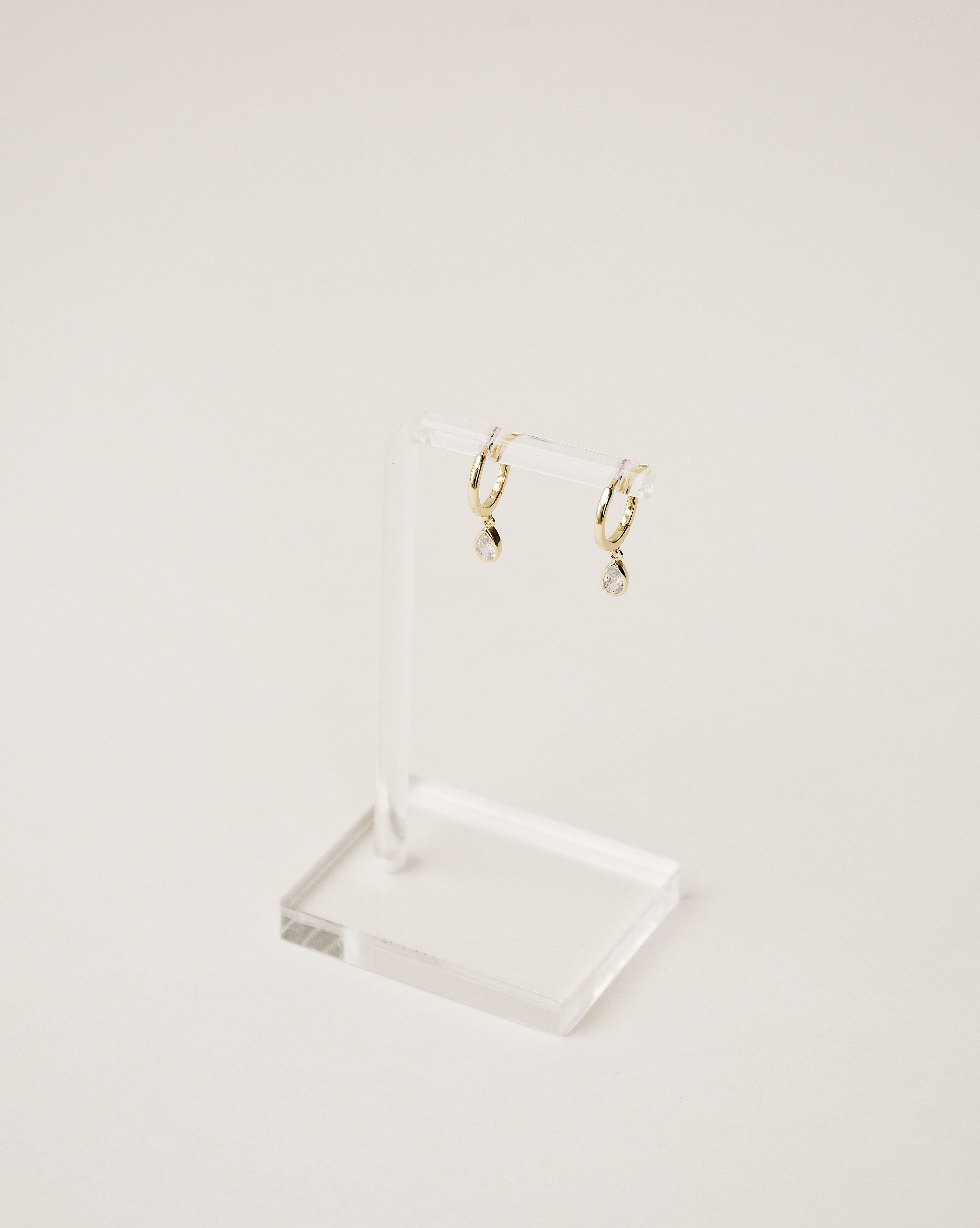 Zirconia Teardrop Small Hoops