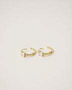 Triple Gem Hoop Earrings